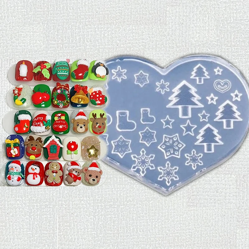 Christmas Bell Style 3D Acrylic Mold for Nail Art 6.8*6cm DIY Decoration Design Silicone Resin Mold Jewelry Making Accessory &*& 3