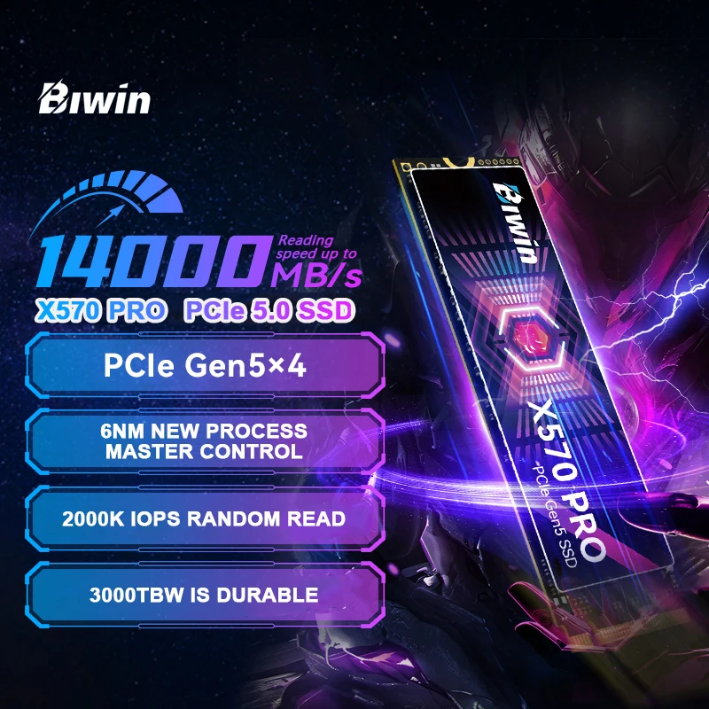 Netac NV150HK SSD 1TB M.2 NVMe PCIe 5.0×4 Gen5, velocità di lettura/scrittura fino a 13000/8000 MB/s, unità a stato solido interna per carichi di lavoro AI, gaming e creazione di contenuti