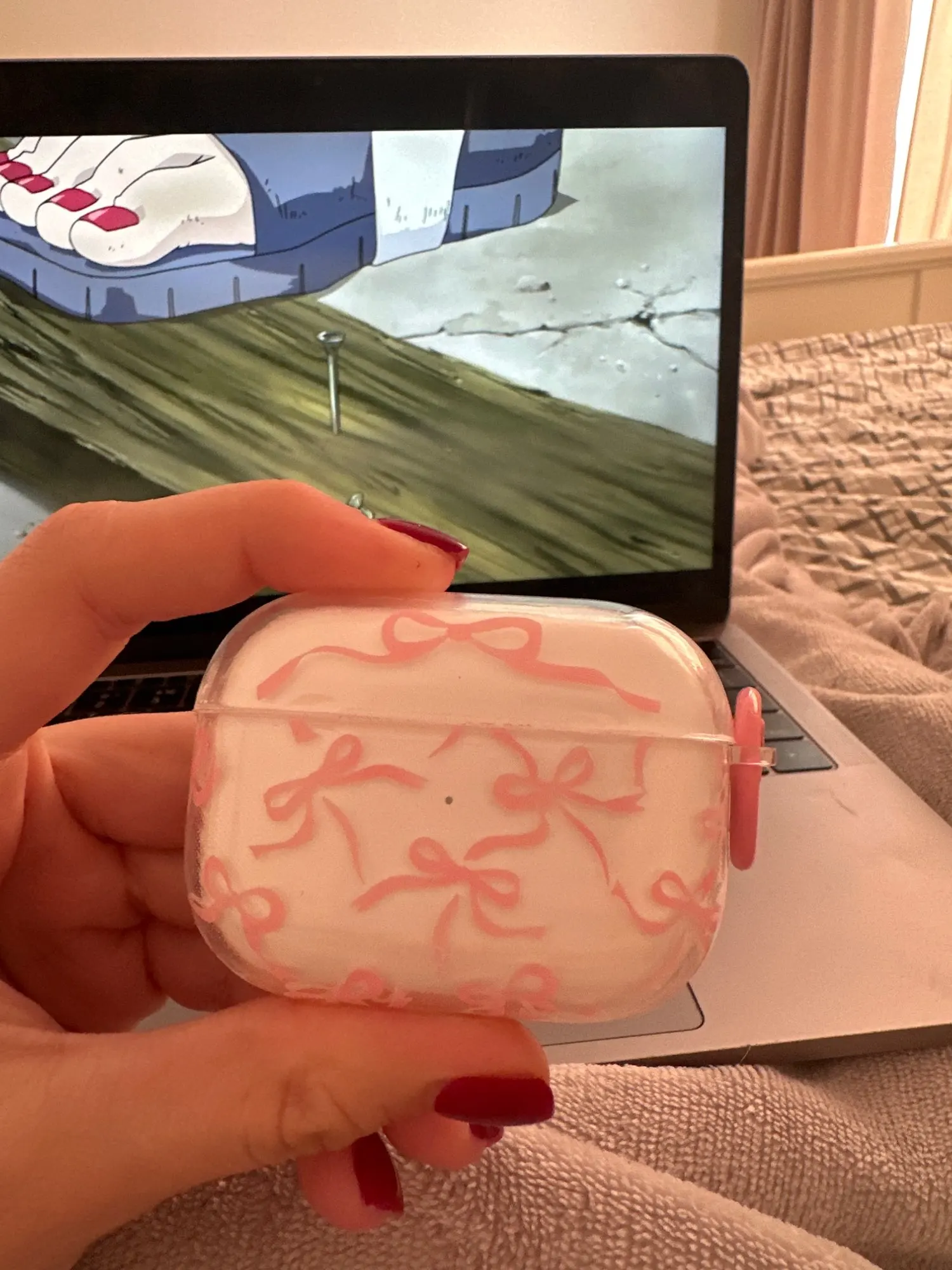 Pink Bow AirPods Case, customer photo