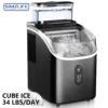 SIMZLIFE Ice Cube Maker Machine Countertop with External Water Tank, 45Lbs, 16Pcs Ready in 13 Mins,Auto-Cleaning,Black 1