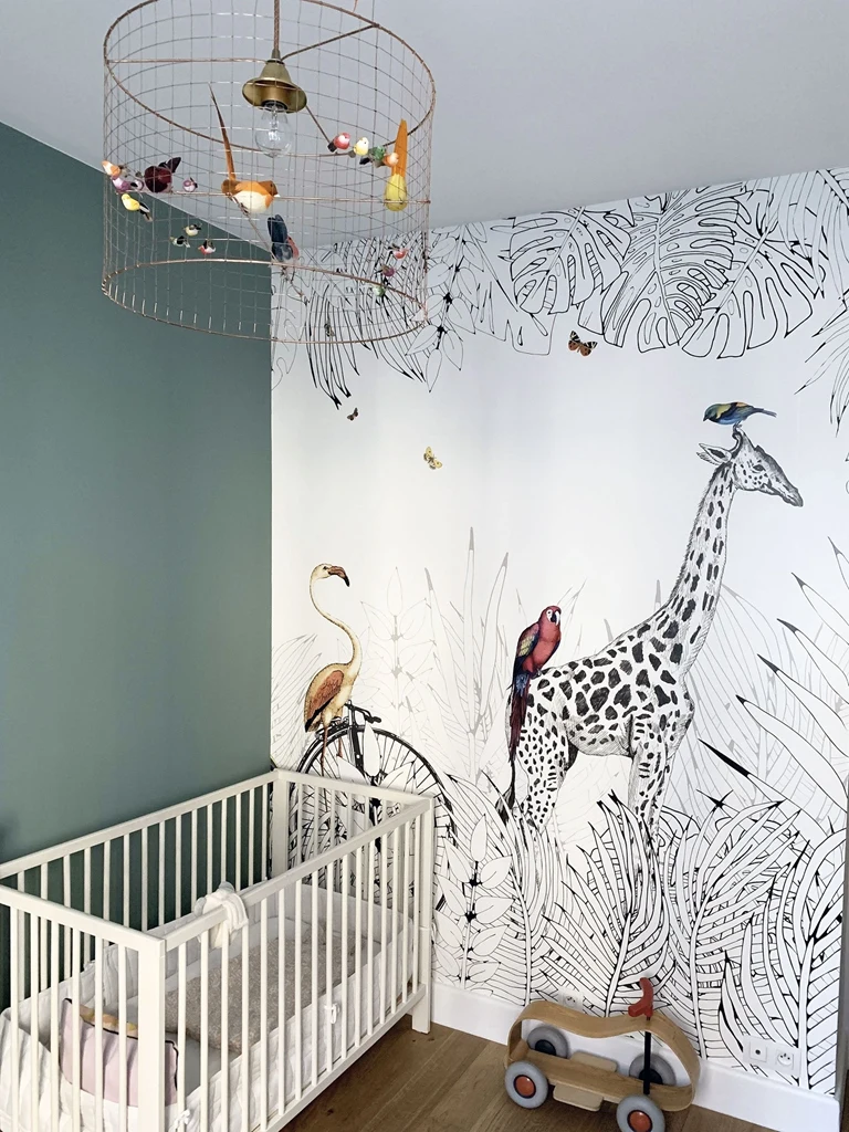 girafa, zebra, famingo e tucano, mão desenhada Metrozoo Wallpaper for Kids