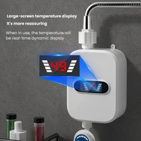 Chauffe-eau instantané 3500W, prise EU 220V, chauffage rapide en 3 secondes, affichage numérique, mini chauffe-eau sans réservoir pour salle de bain et cuisine, sécurité CE 4