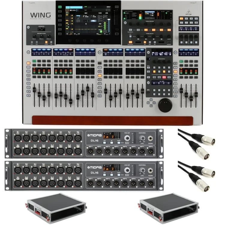 Behrringers WINNG 48 채널 디지털 믹서 및 Midas DL16 스테이지 박스 번들 품질