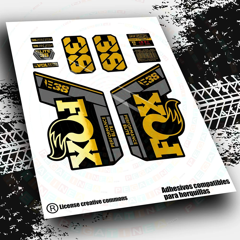 Fox 38 Elite E-Bike 2021-2023 Bicolore Wp557 Accessori Ciclismo Vinile Mountain Bike Adesivi Mtb Compatibili