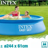 Piscine gonflable amovible Easy Set 3,66 m X 76 cm O 2,44 m X 61 cm ou 3,05 m X 61 cm 10"" X 24" pouces et couverture en option - Assemblage instantané 1942 ou 3077 litres Triple Capa 3