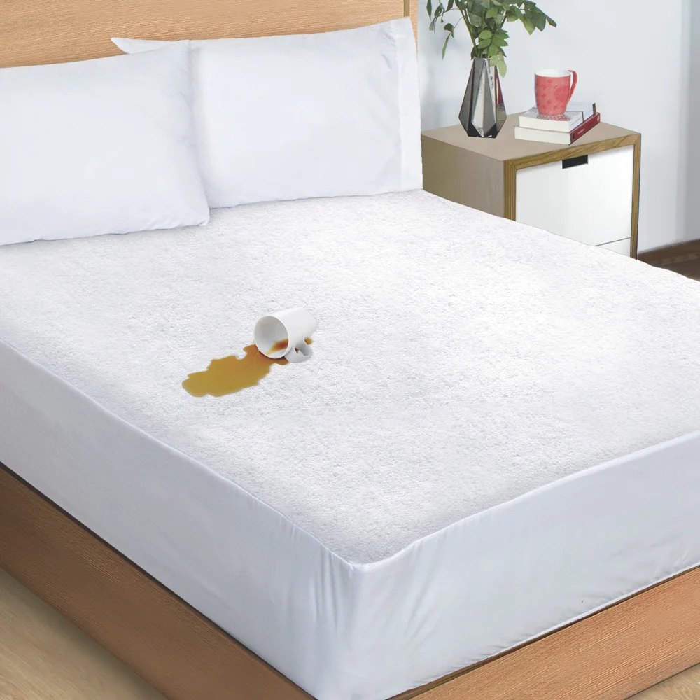 Protector de colchón Impermeable Toalla, Evita el paso de líquidos y protege tu colchón de suciedad, Individual, Matrimonial y King size, para colchones 40 cm alto, Marca Elefantito Hogar