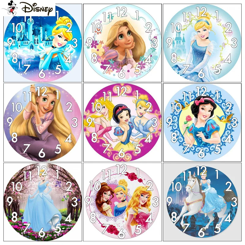 Disney Full Diamond Ricamo Fai Da Te Pittura Diamante 5D Punto Croce "Cartoon Princess Clock Face" Trapano Completo Home Room Decor
