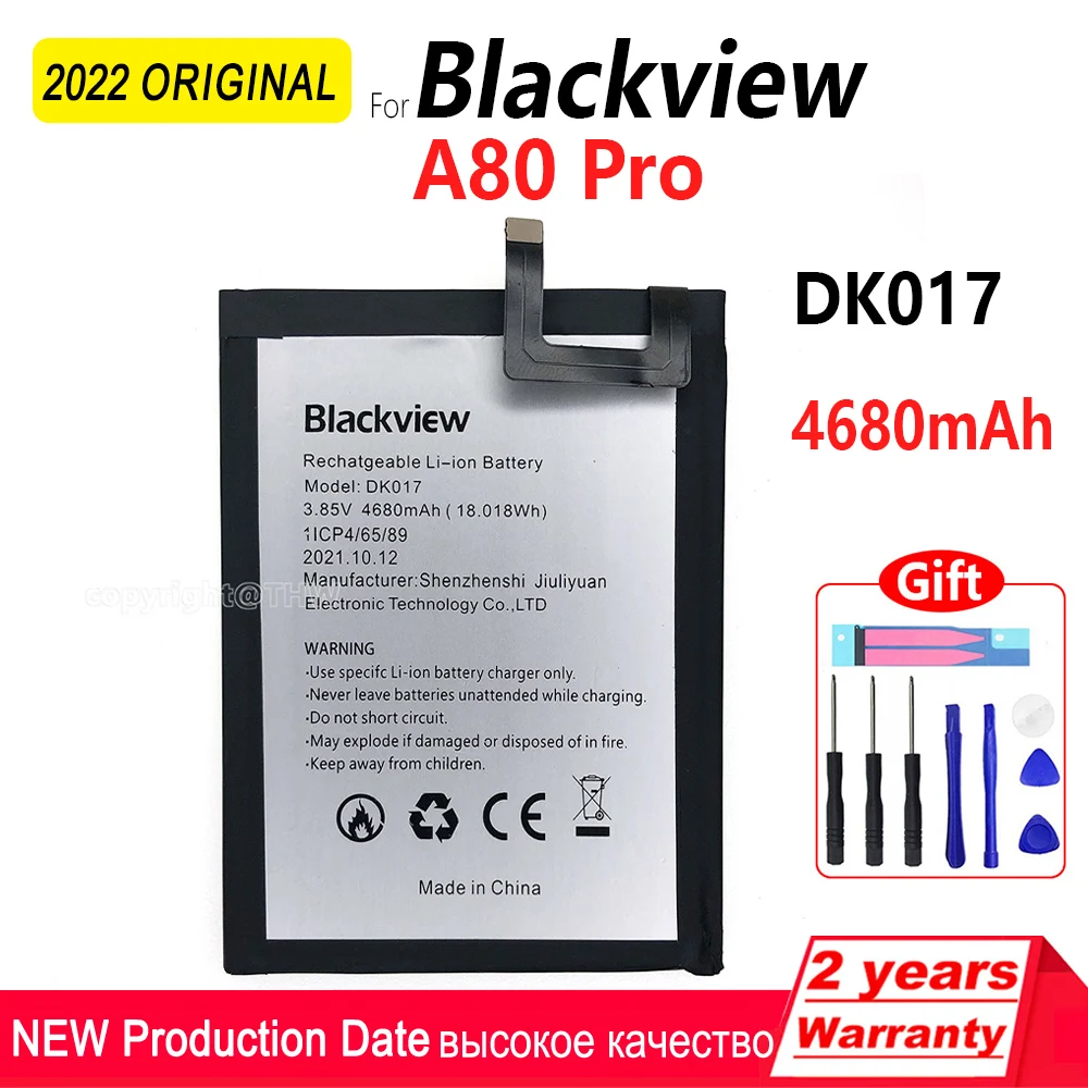 

Original 4680mAh A80 Battery for Blackview A80 Pro Plus 6.49"Waterdrop DK017 Mobile Phone Rechargeable Li-ion Batteries+Kits