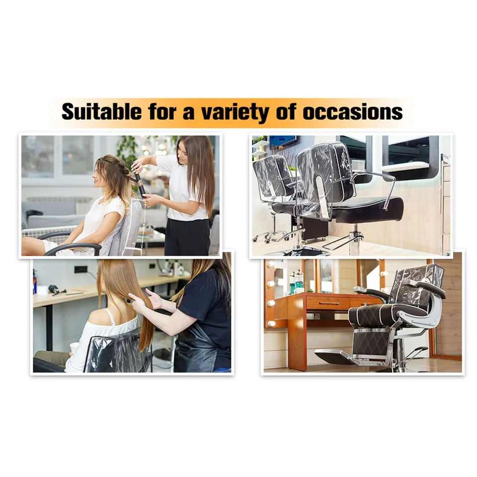 Set 6 Copri Schienale Per Sedie Da Salone - Trasparenti, In PVC, 51x40x12 Cm - Foto 3