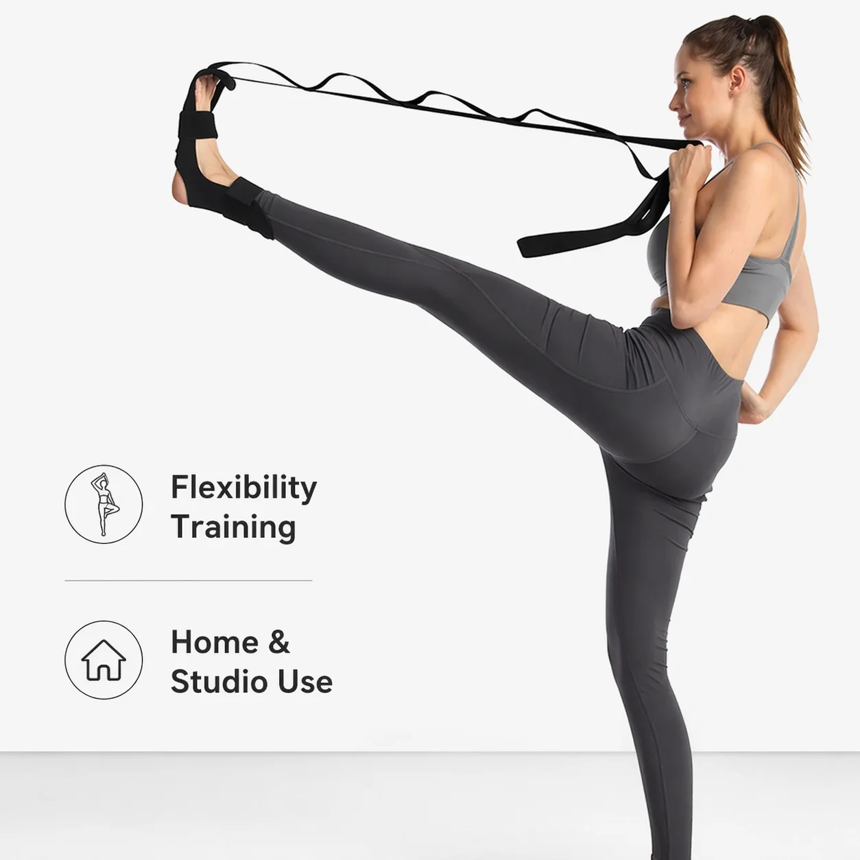 Versatile Flexibility & Stretching Strap with Foot Loop for Dance, Gymnastics, and Home Workouts