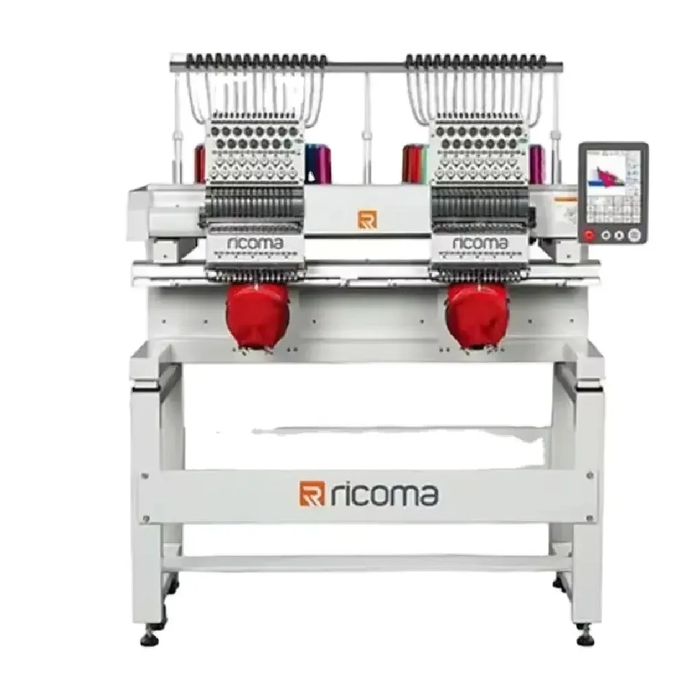 NEW Fashional High Output 2 Heads Embroidery Machine Ricoma for Typical Clothing MT-8S With LCD Touch Screen Panel