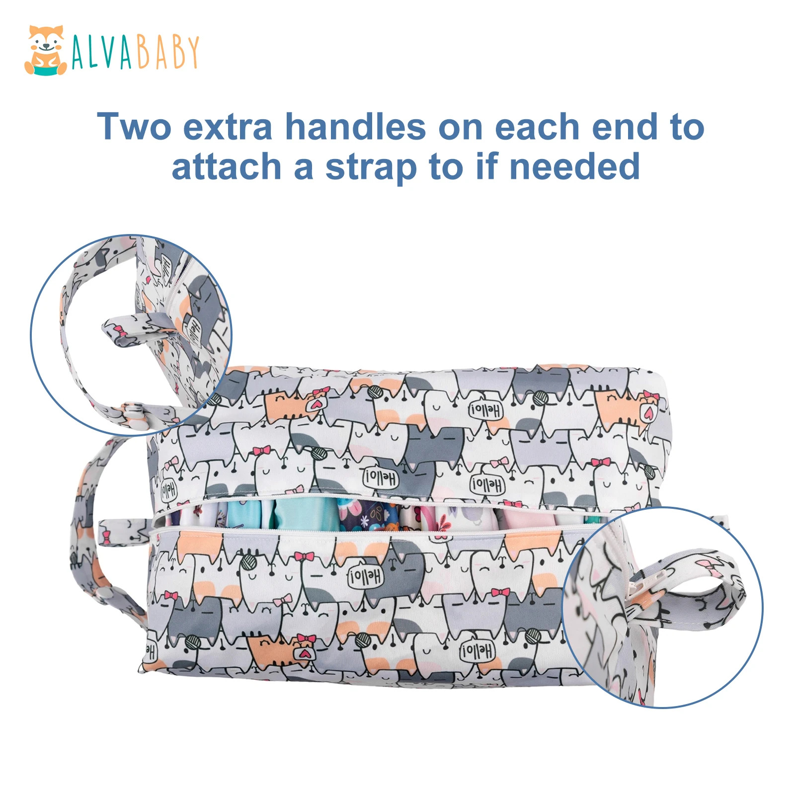 U PICK ALVABABY Diaper Pod Double TPU Layers Cloth Diaper Bag Reusable Bag Waterproof Nappy Diaper Bag Maternity Bag