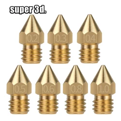 Multipack of MK8 Brass Nozzle Extruder Print Heads - Various Sizes - 0.8mm  1.75mm (5pcs)