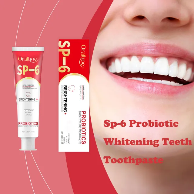 Oralhoe 120 g Sp-6 Probiotische Zahnpasta, Zahnaufhellung, saubere Mundpflege, Anti-Gelb, zum Entfernen von Plaque-Flecken, Zahnpasta für frischen Atem