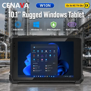 CENAVA W10N 10.1 Inch IP68 Rugged Windows 11 Tablet Intel N5100 8GB 128GB RJ45 RS232 Industrial PC Shockproof Waterproof Tablet