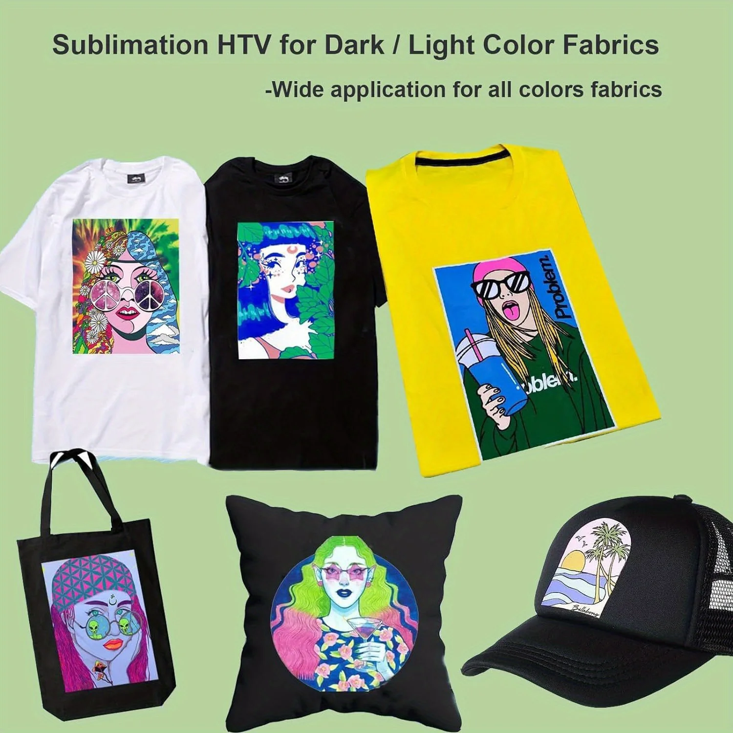 Sublimation HTV Roll for Dark/Light Fabric-Blanks Matte Sublimation Vinyl for Creating Shirts Bags Hats Pillows