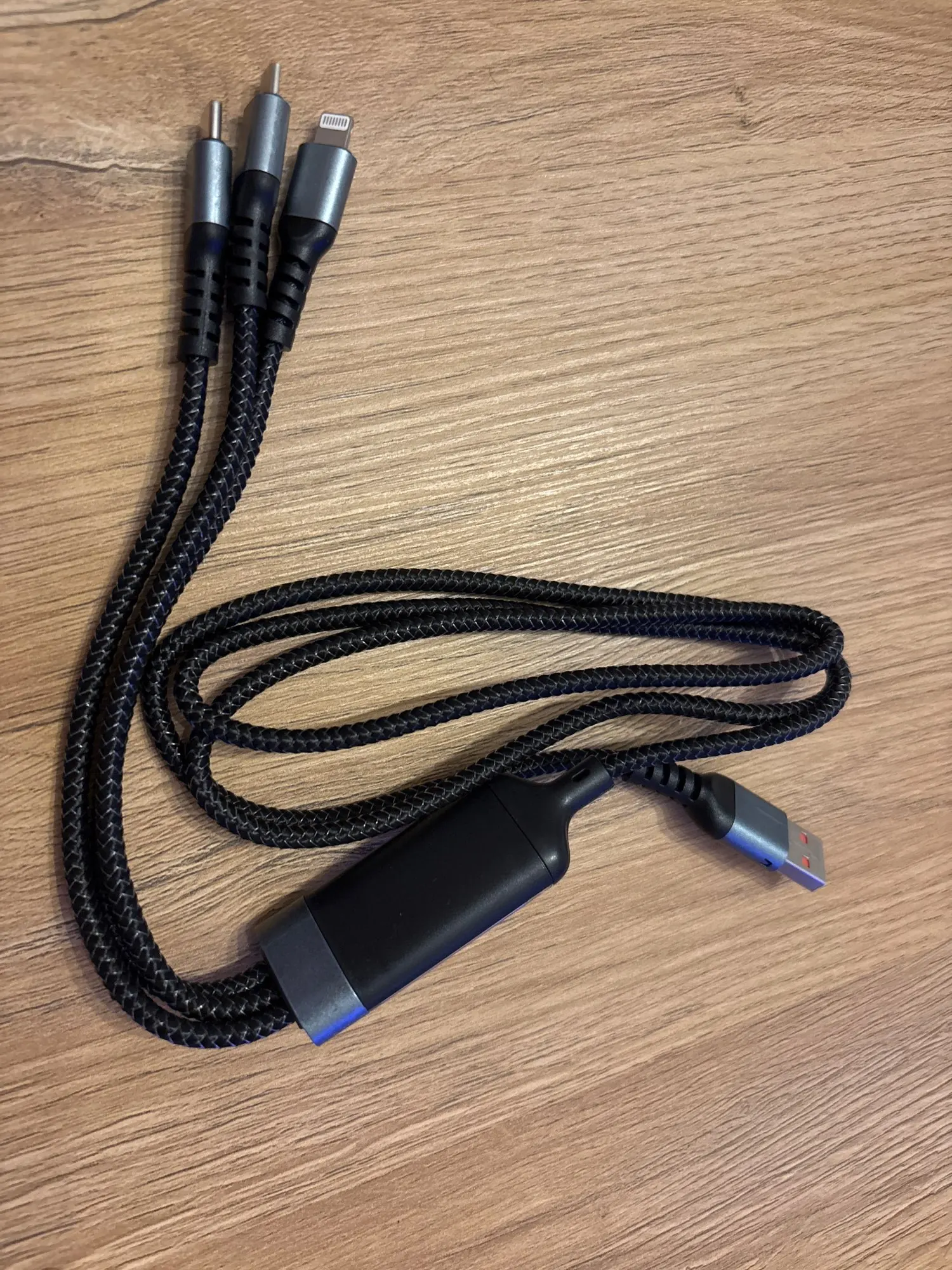 3 In 1 100w Transparent Fast Charging Cable Lightning Type C Micro USB For Iphone Samsung Huawei Xiaomi Tablet Charger Cables photo review