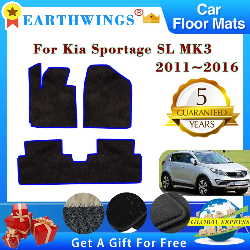 

For Kia Sportage SL MK3 2011~2016 2012 2013 Car Floor Mats Rugs Panel Footpads Carpets Cape Cover Foot Pads Sticker Accessories