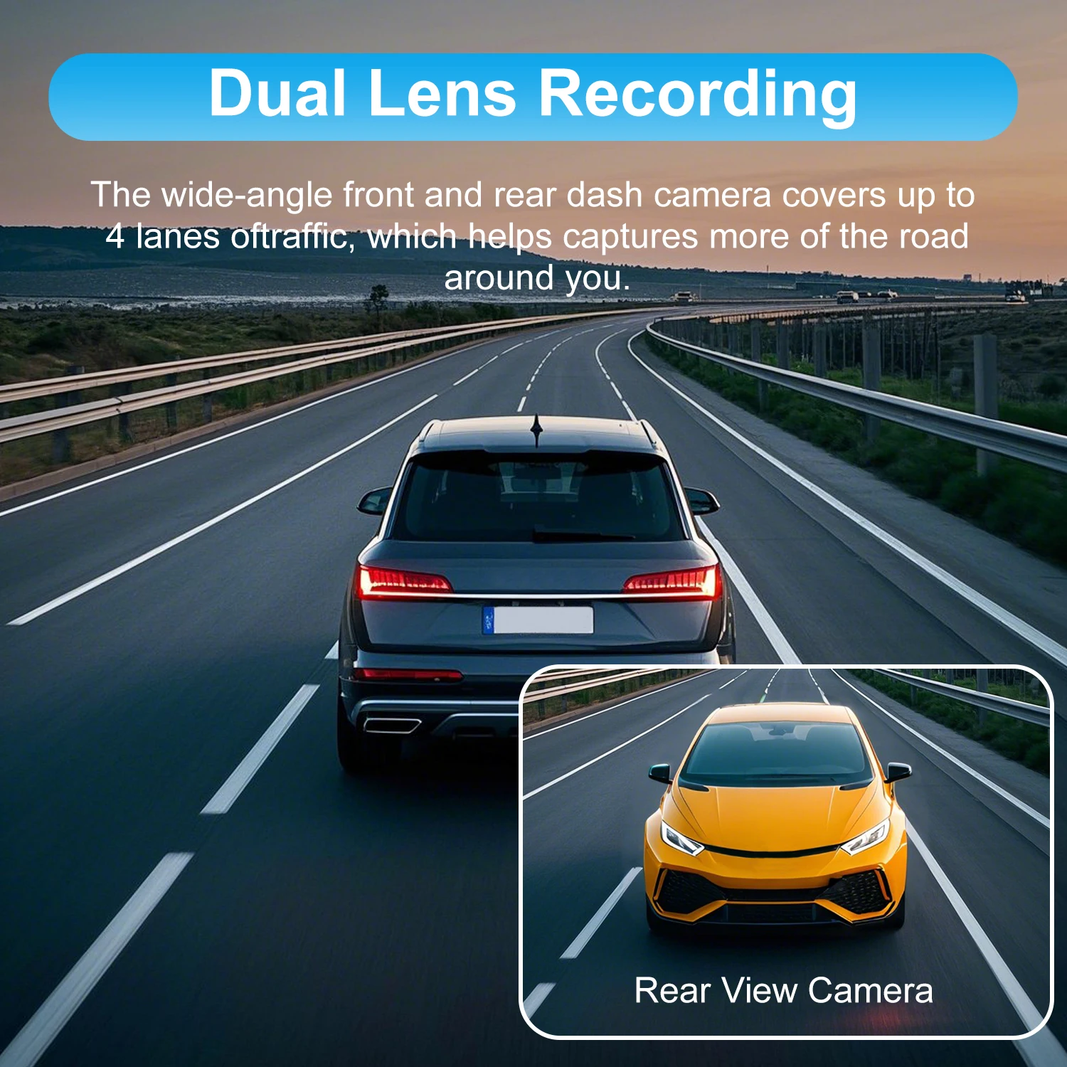 Dashcam mit Touchdisplay 1080P Duale Aufnahme Touchscreen DVR Weitwinkel Langlebige Kameras Parkplatz Rückfahrmonitor – Detail 8