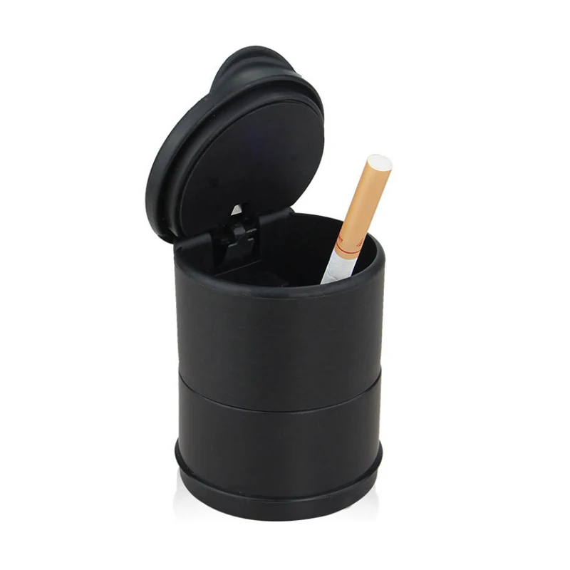 Portable Car Ashtray 1PCS with LED Light Cigarette Cigar Ash Tray Automatic Light Indicator Ashtray Smoking Accessoires portable ashtray