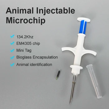 ICAR 동물 RFID 마이크로칩 주사기, 고양이 개, 물고기, 가금류, 애완 동물 동물, 칩 주사기, 1.25*7mm, 134.2Khz, 100PCS, 1.4*8mm, 2.12*12mm