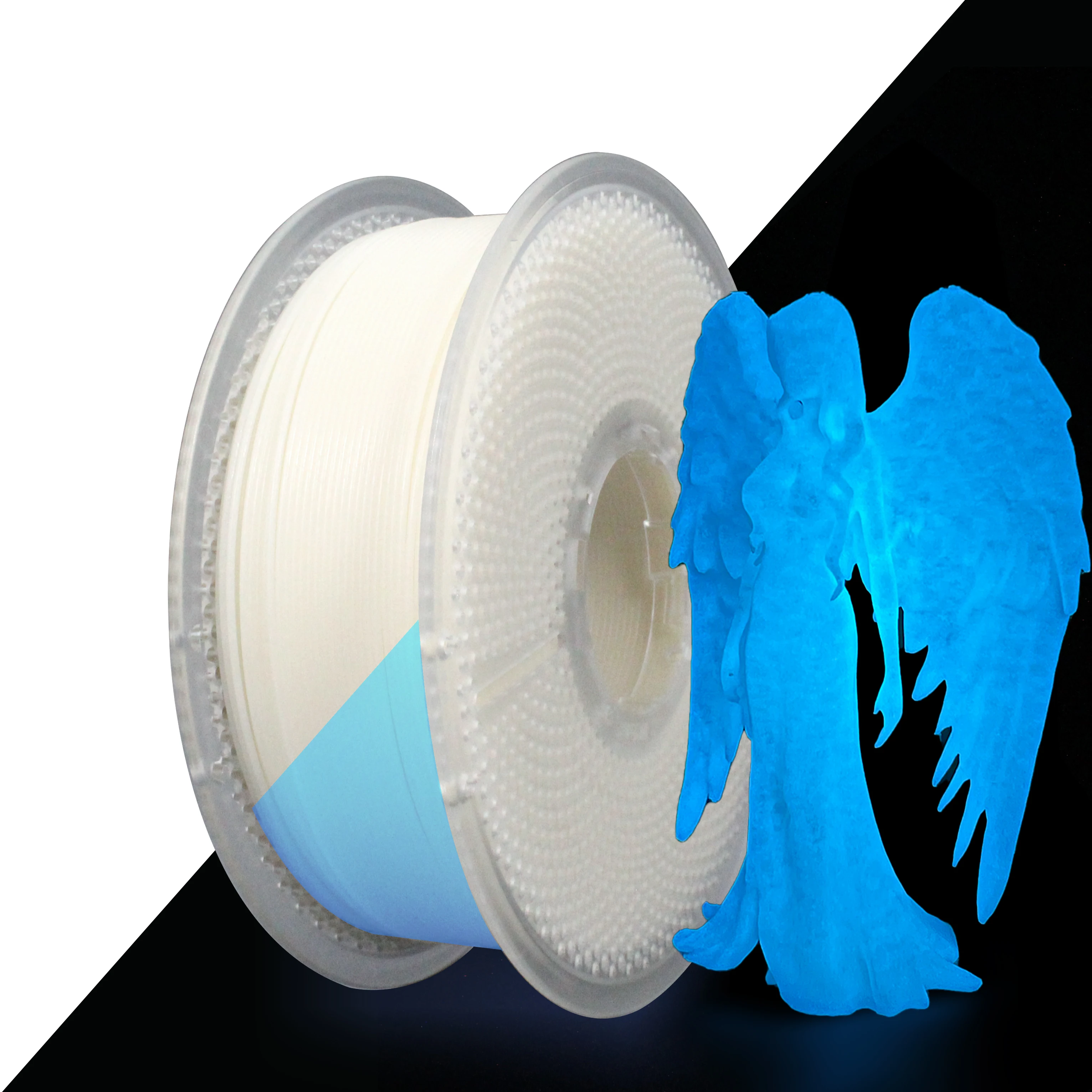 Likesilk PLA F 글로우 블루 인 더 다크 필라멘트, 3D 프린팅 PLA F 필라멘트 1.75mm 치수 정확도 +/- 0.02mm, 1KG 스풀 Abs