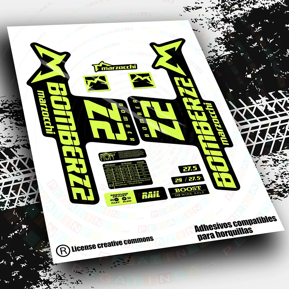Marzocchi Bomber Z2 Wp543 Adesivi Decalcomanie Aufkleber Autocochillant Forchette