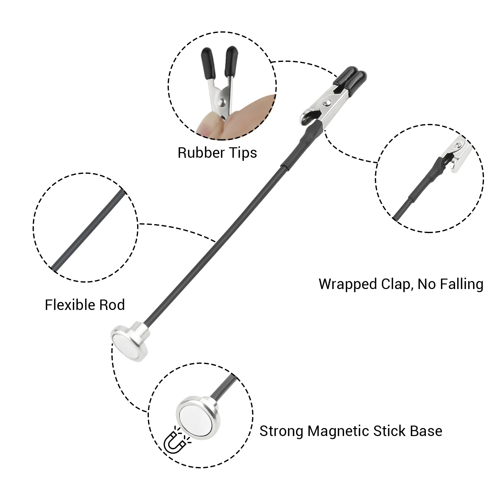 Model Painting Stand Base Holder and 12PCS Magnetic Bendable Alligator Clip Sticks Set Modeling Tools for Airbrush Hobby Model 3
