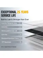 Panneau solaire monocristallin rigide de 120W, module solaire 18V pour charger une batterie 12V, pour camping-car, caravane, bateau, jardin, maison, système hors réseau sur le toit. 5