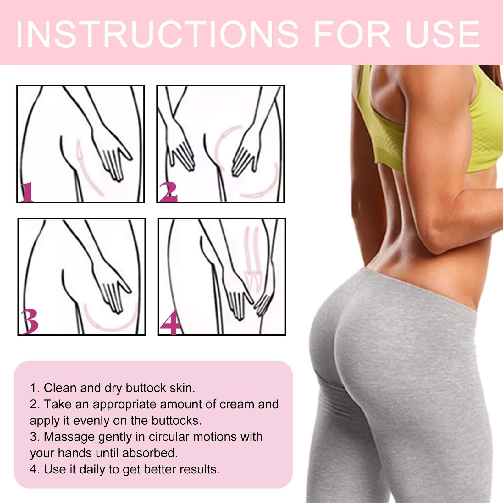 West Month Butt Enhancement Cream Massage Nourishing Plump Up Butt Firming Enhance Skin Elasticity Enlargement Butt Cream