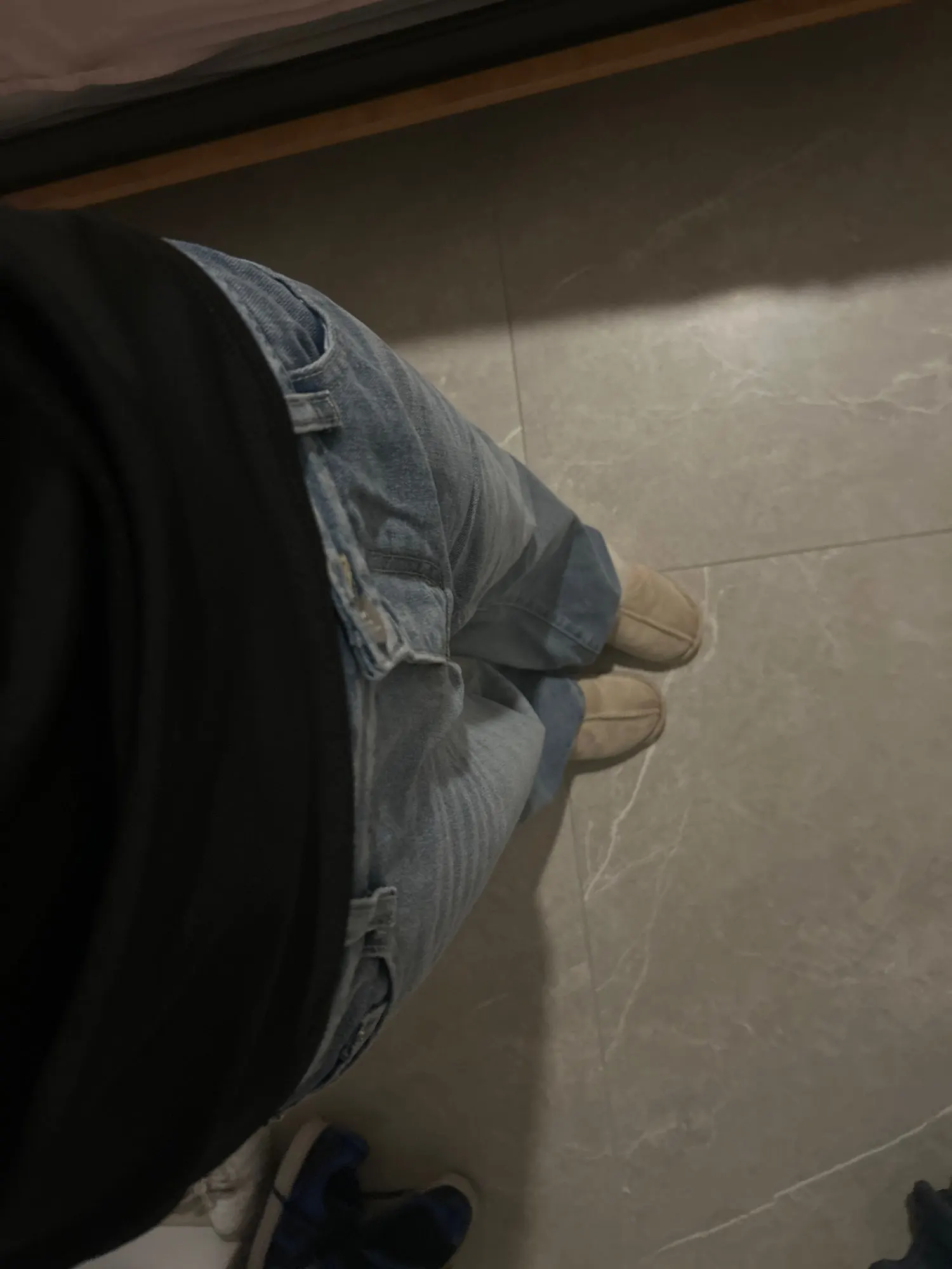 Girl Light Blue Jeans Drape Wide-Leg Pants Leisure Loose Versatile Straight-Leg Pants Spring Autumn Female Student Floor Pants photo review