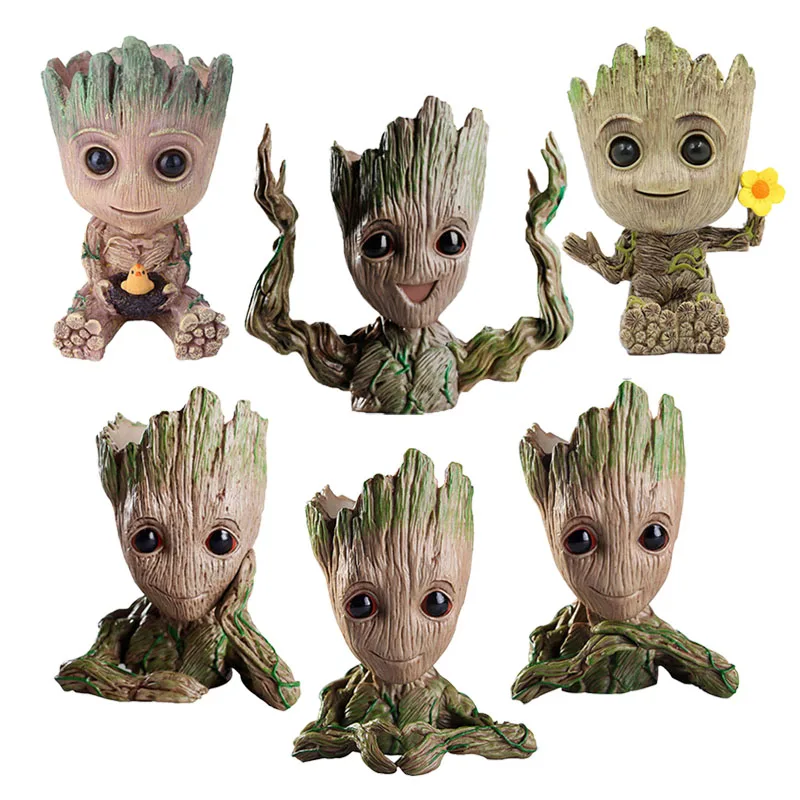 Groot Vases Garden Ornaments Pots Planters Anime Tree Man Ornaments Figure Statuepen Holder Pen Case Kids Teacher'S Day Gift 6