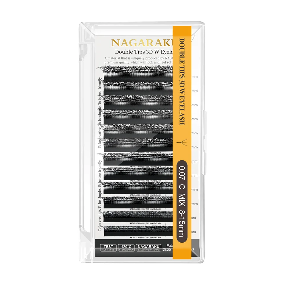 NAGARAKU 3D WW Wimpernverlängerungen Blister Vorgefertigte Fächer Doppelspitzen 12 Reihen/Tray Leichtere und Weichere Künstliche Wimpern Basisgebunden – Detail 7