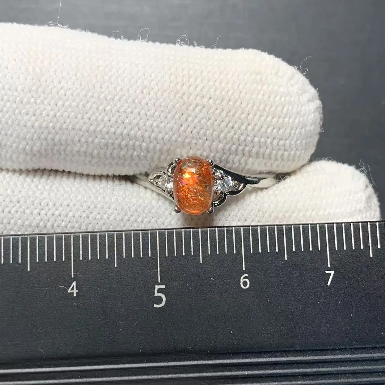 Natural Sanidine Gold Sunstone Ring Adjustable Female Heart ring Jewelry for Women Gift Wholesale High Quality Vintage Fine