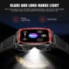 LaNikar New Military Smart Watch for Men1.8'' HD Barrel Screen 50M Waterproof LED Flashlight Fitness Tracker Heart Rate Monitor 3