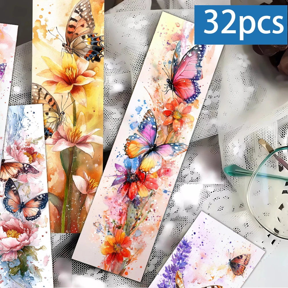 32 Stück, Aquarell-Lesezeichen, Schulanfangssaison, Weihnachten, Halloween, geeignet für Lehrer, Leser und Geburtstagsgeschenke.