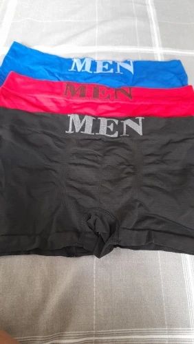 3Pcs/Lot Men's Panties Underwear Boxers Breathable Man Boxer Solid Underpants Comfortable Male Brand Shorts Black Blue Underwear photo review