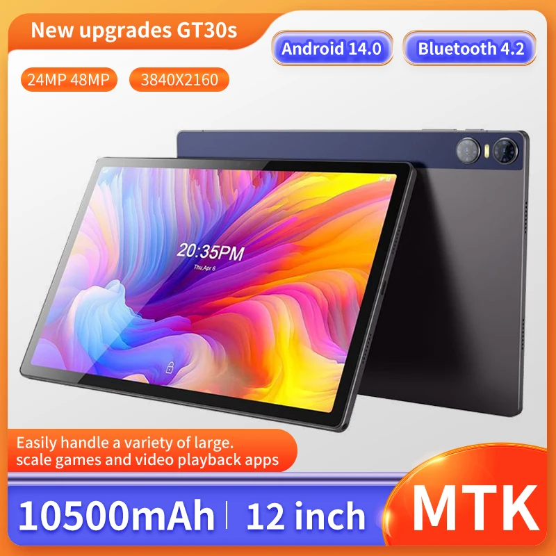 

5G 2024 New Tablet 12 Inch Android 13.0 16 GB RAM 1TB ROM dual SIM Dual Standby WIFI GPS Google Play Worldwide Edition Keyboard