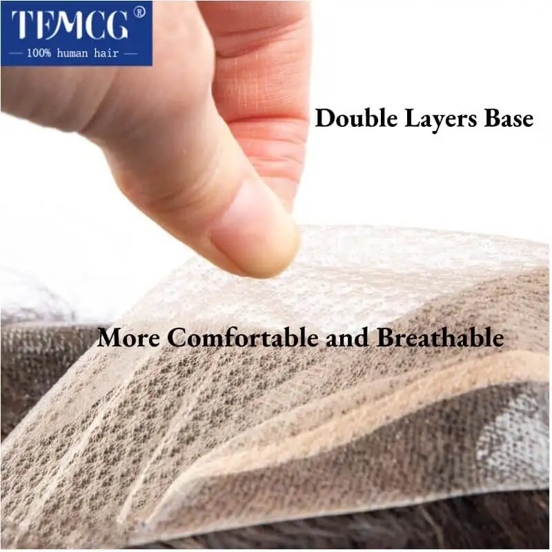100% Natural Human Hair Toupee human hair toupee Double Layers Australia Clearance Male Hair Prosthesis Lace PU Base Breathable System Man Wig