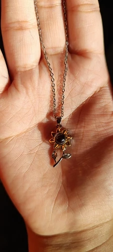 Sunflower Necklace with Picture Pendant