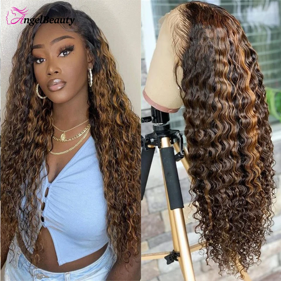 SmallLargeWigCapHumanHairWigs427HighlightWigWaterWaveHD