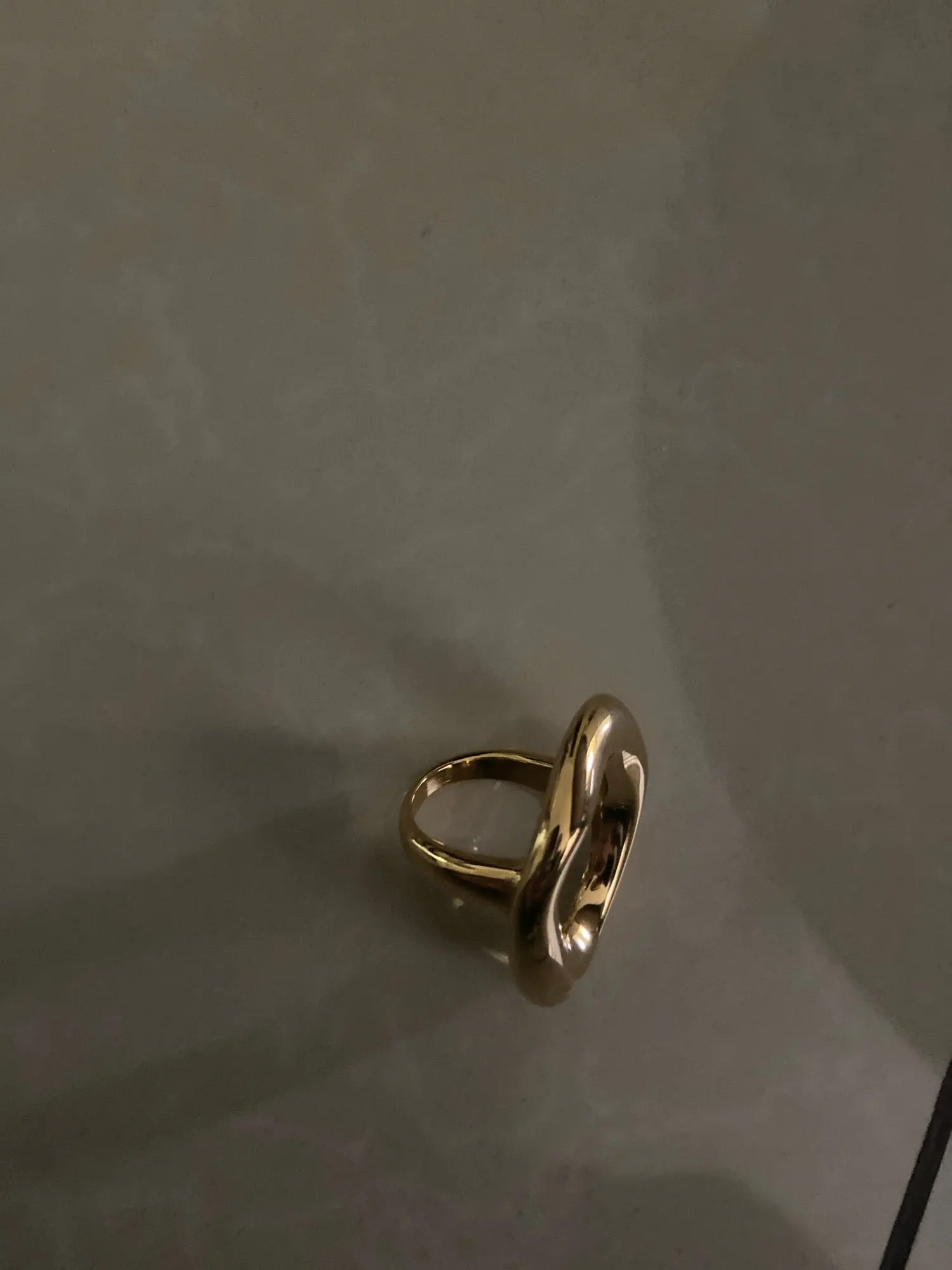 Geometric Aesthetic Chunky Rings For Women Stainless Steel Gold Color Waterproof Women's Large Ring Simple Hyperbole Female Ring