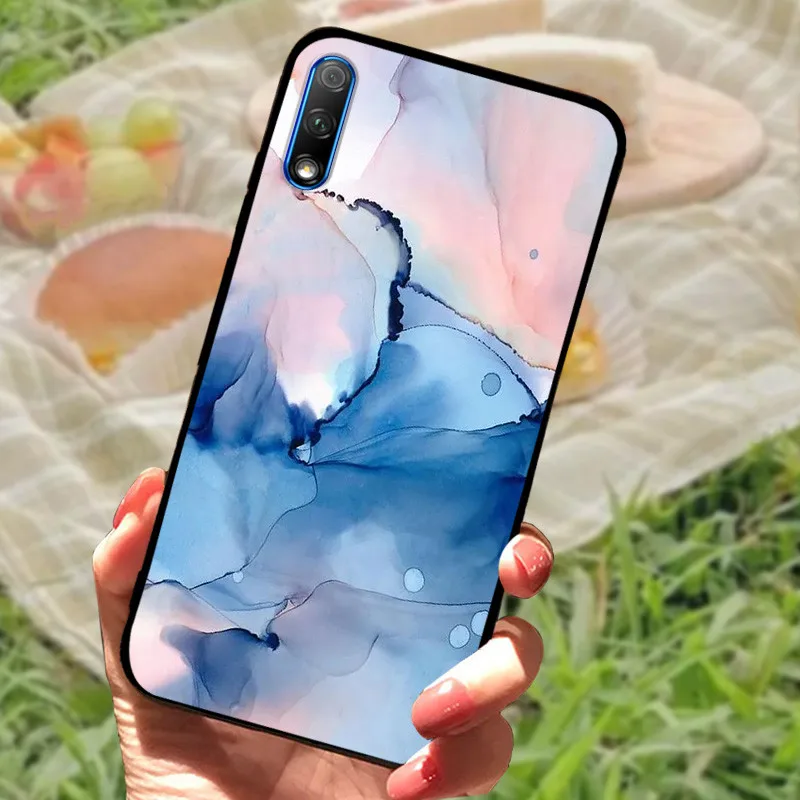 Elegant Marble Silicone Black Bumper Protective Case Cover