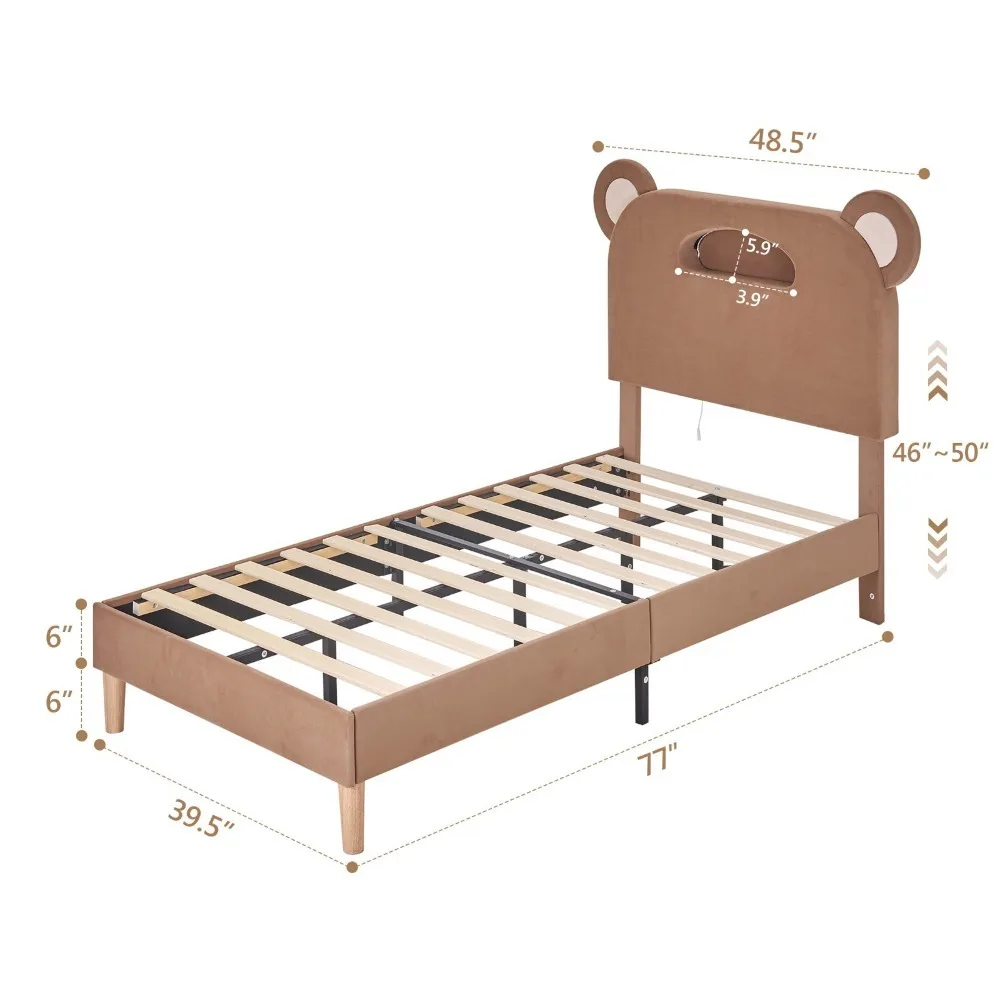 Cute Bear LED Bed 6