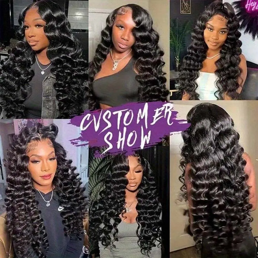 200 Density Loose Wave 13x6 13x4HD Lace Front Human Hair Wig Brazilian 16-34 Inch Curly Wigs Deep Wave 13x4 Lace Frontal Wig 5