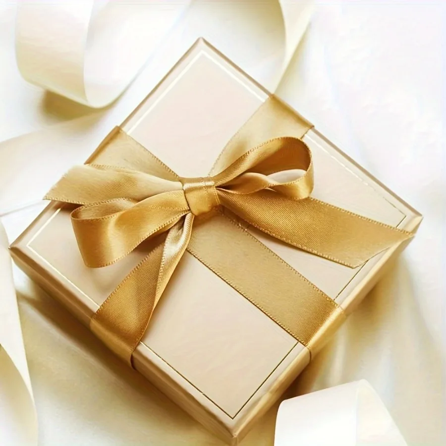 1 Piece Gold Ribbon Elegant Shiny Surface Treatment Suitable for Gift Packaging Wedding Decoration Bouquets Etc