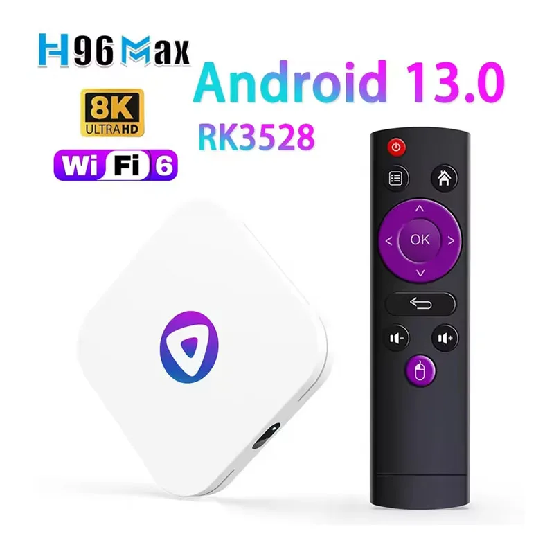 H96MAX M1 Smart TV Box Android 13 Rockchip 3528 Quad Core CPU Support 4K Video Decoding and BT 4.0 Media Player