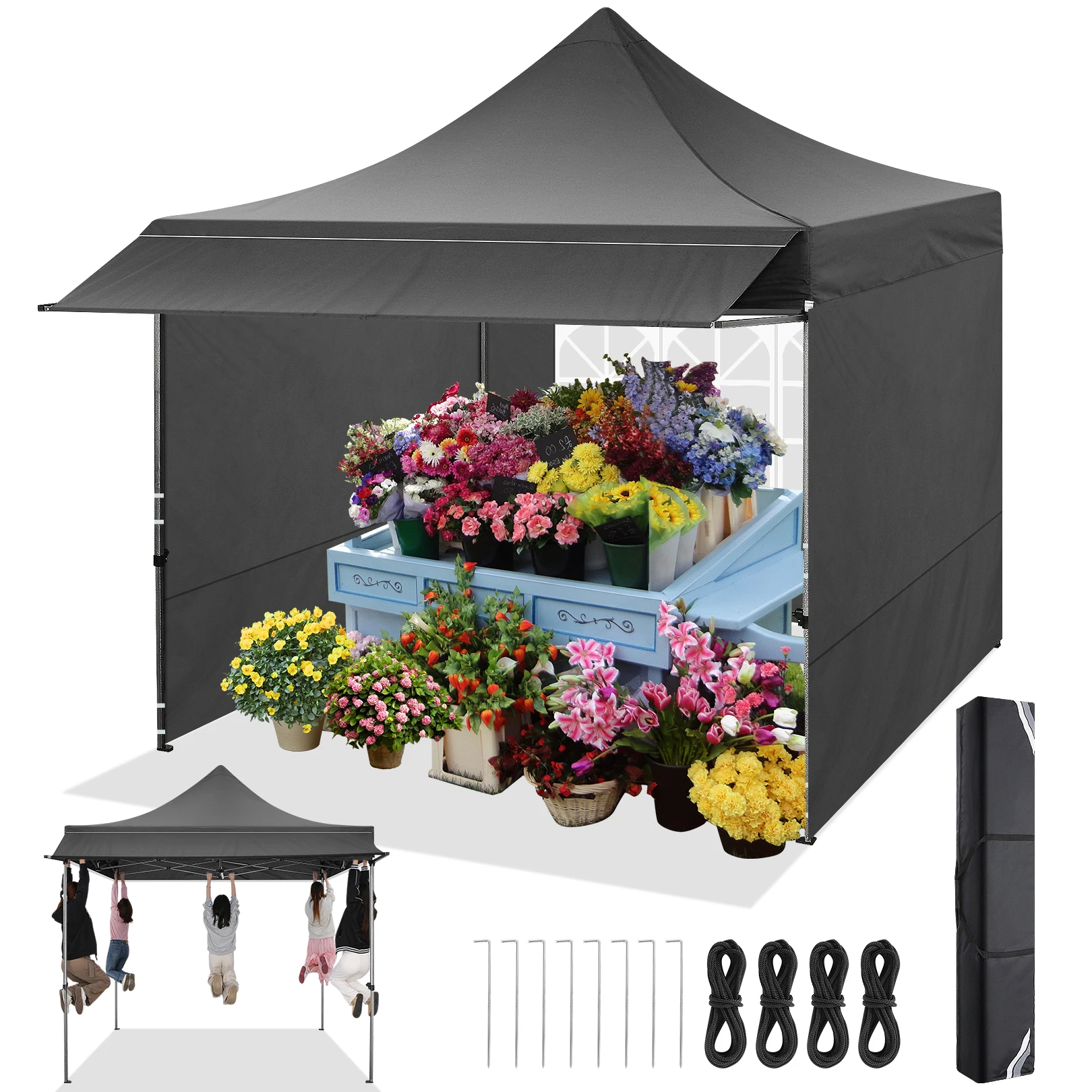 Gazebo 3x3 Waterproof Stable Winterproof with Awnings and Sidewalls,UV Protection 50+ Pop-up Gazebo Foldable Party Tent for Gard