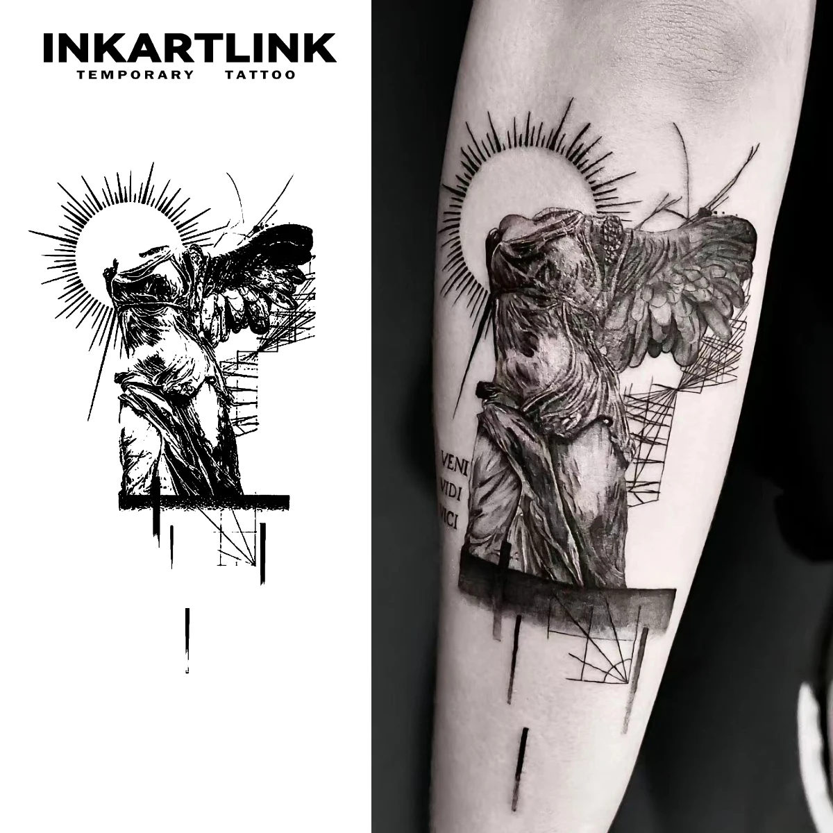 Broken Wings Headless Angel temporary tattoo sticker,waterproof magic  tattoo,lasts to 15 days fake tattoo,semi permanent tattoo - AliExpress, image size:1200x1200