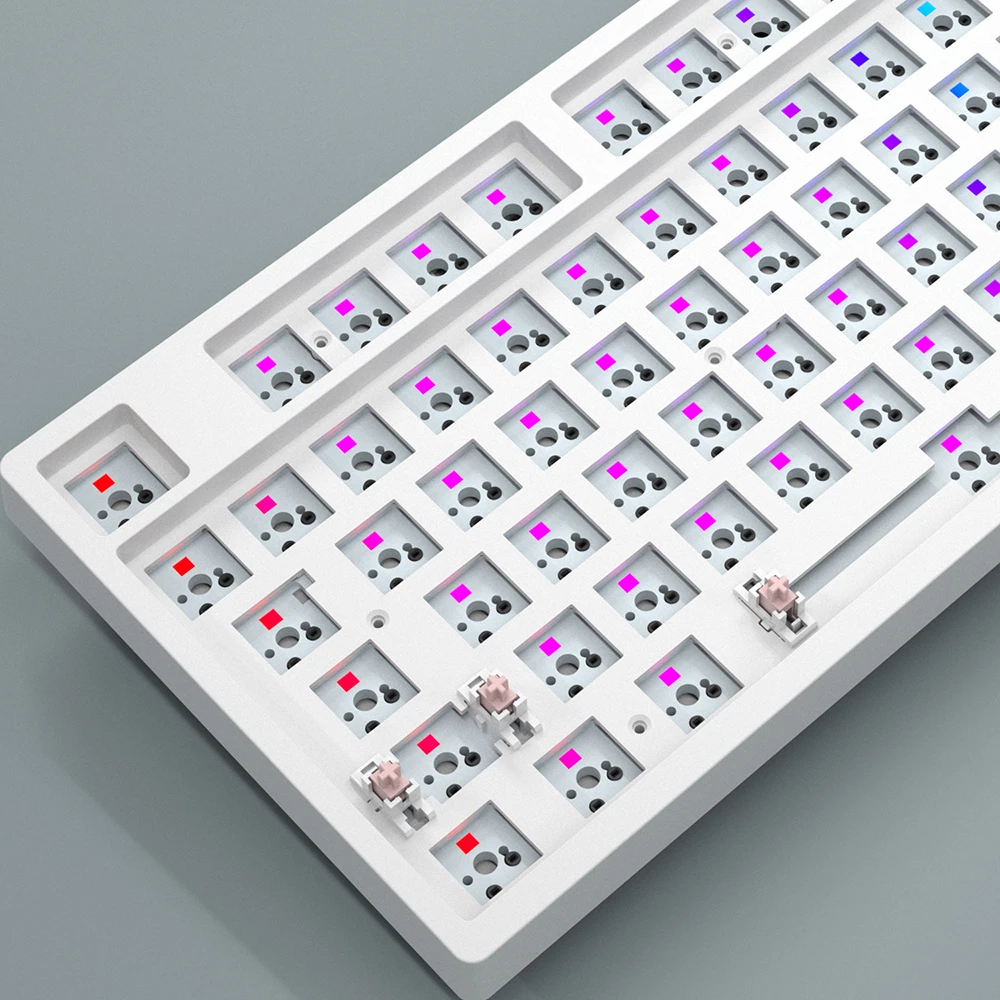 Kit de Teclado Mecânico sem Fio Personalizado Hot-swappable Rgb Backlit 98 Junta Bluetooth 2.4g Faça Você Mesmo 3-mode Estrutura - Imagem 4